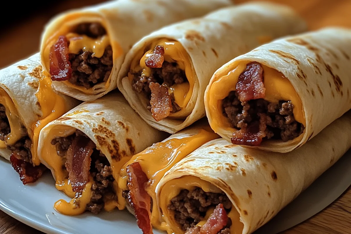 Bacon Cheeseburger Tortilla Roll-Ups – Perfect Party Snack