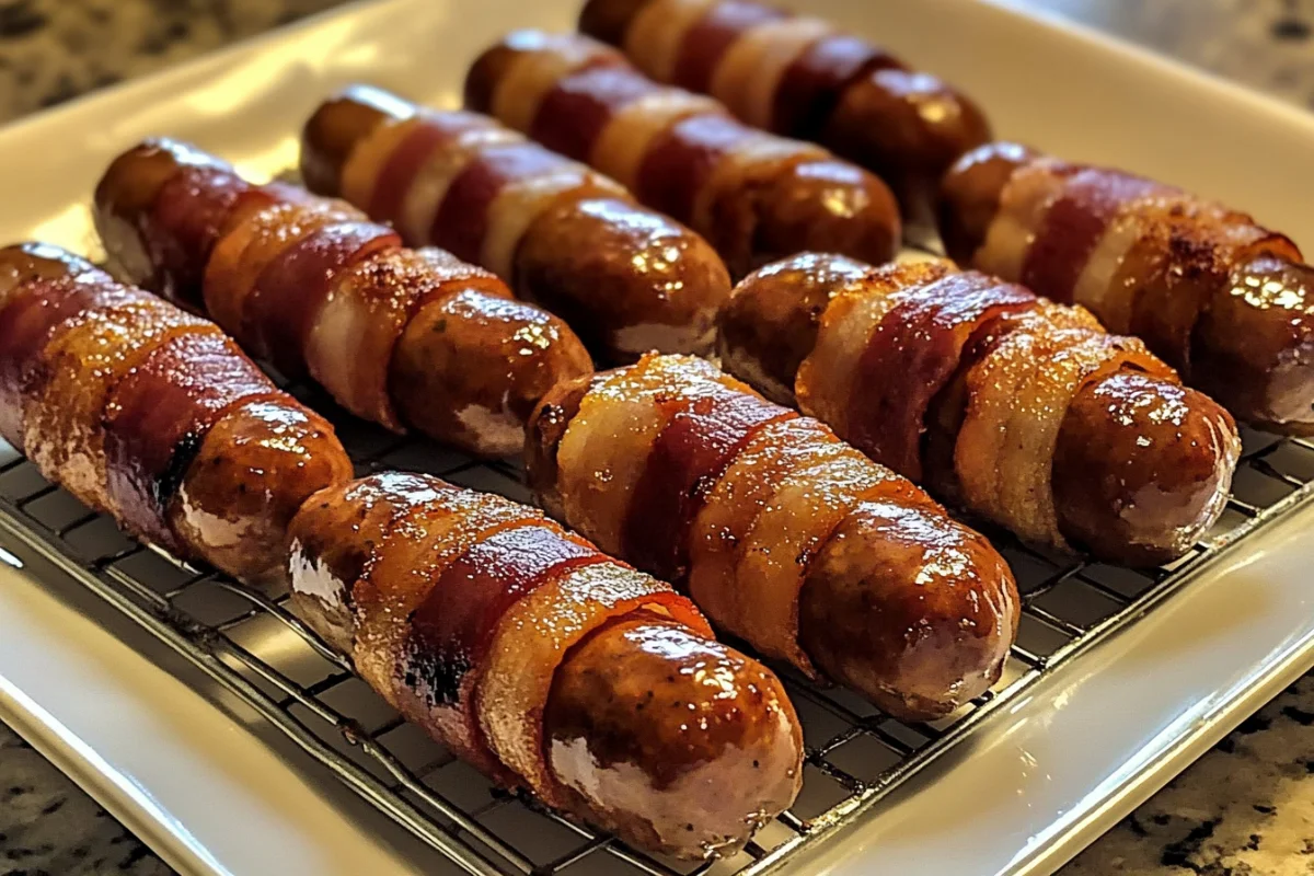 Bacon-Wrapped Cocktail Wieners, Bacon-Wrapped Sausages, Little Smokies with Bacon, Bacon-Wrapped Appetizers, Savory Bacon-Wrapped Snacks