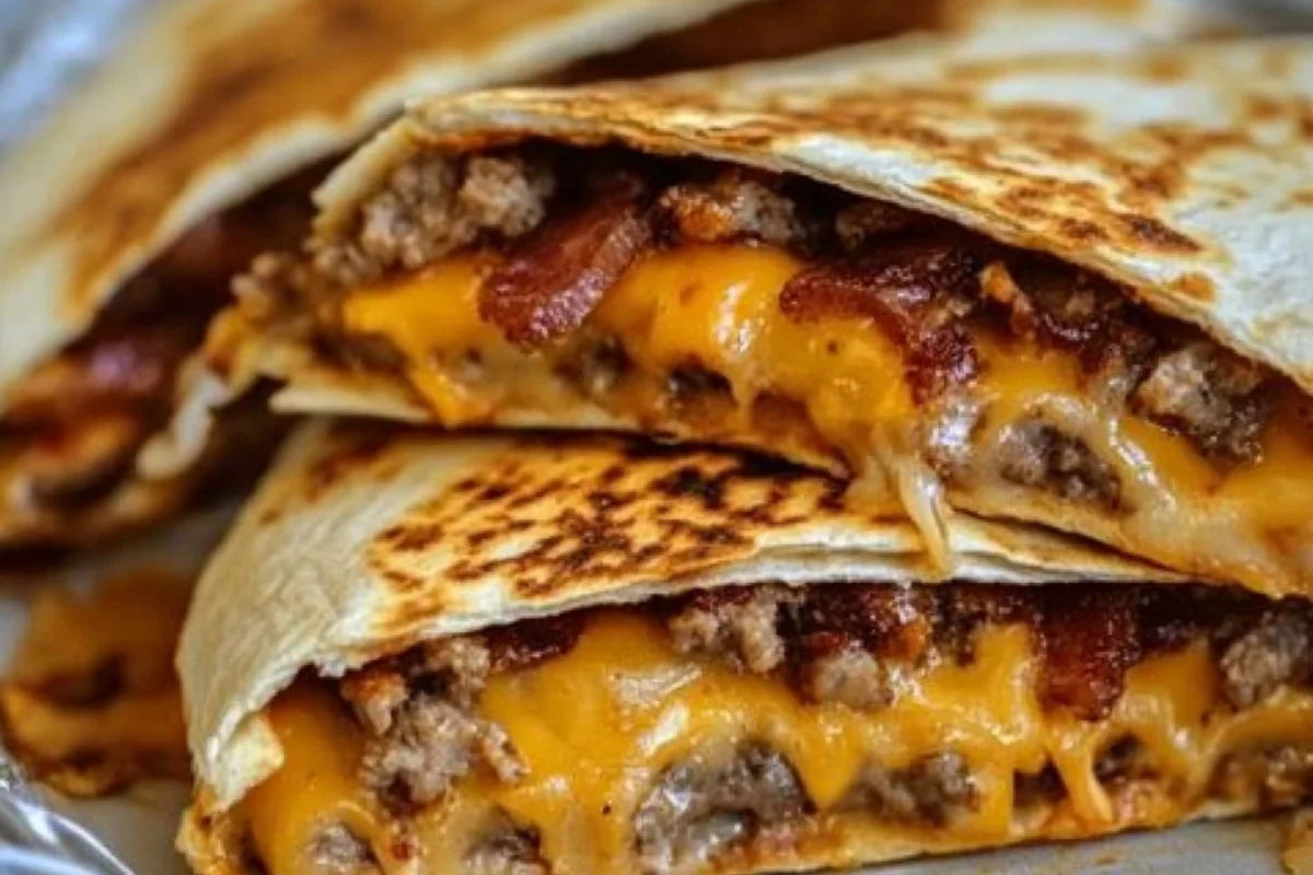 BBQ Quesadillas, Bacon Cheeseburger Quesadillas, Cheeseburger Quesadilla Recipe, BBQ Bacon Quesadillas, Cheeseburger Tortillas