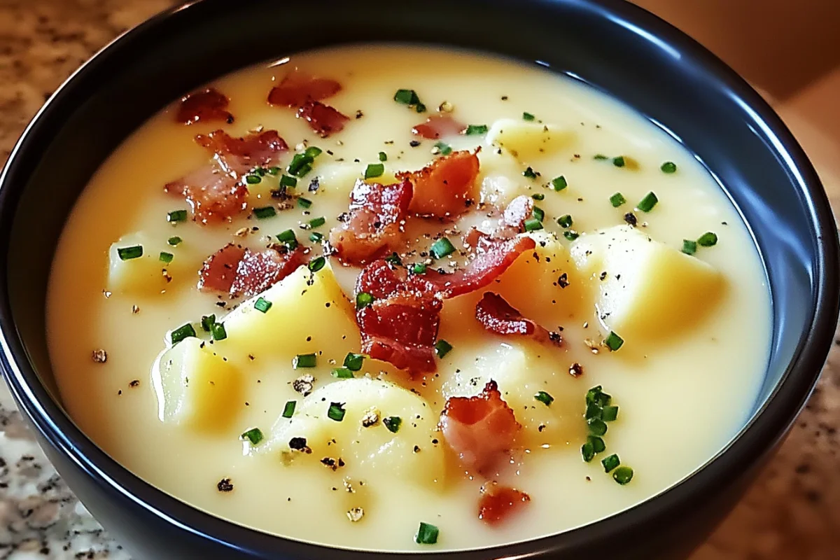 Creamy Potato Bacon Soup, Hearty Bacon Potato Soup, Loaded Potato Soup with Bacon, Bacon and Potato Chowder, Comforting Bacon Potato Soup