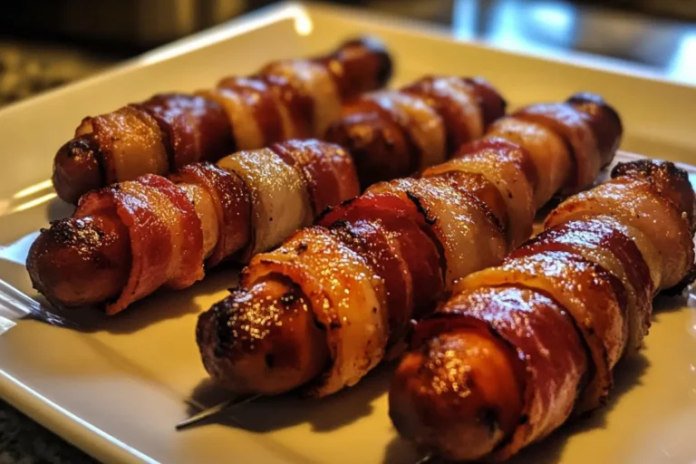 Bacon-Wrapped Cocktail Wieners, Bacon-Wrapped Sausages, Little Smokies with Bacon, Bacon-Wrapped Appetizers, Savory Bacon-Wrapped Snacks