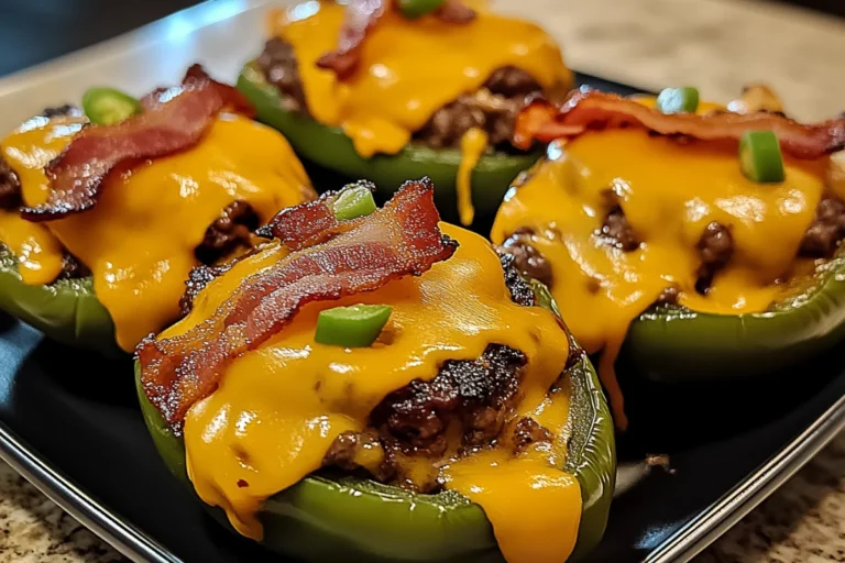 BBQ Bacon Cheeseburger Stuffed Peppers