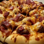 Bacon Cheeseburger Meatball Pizza