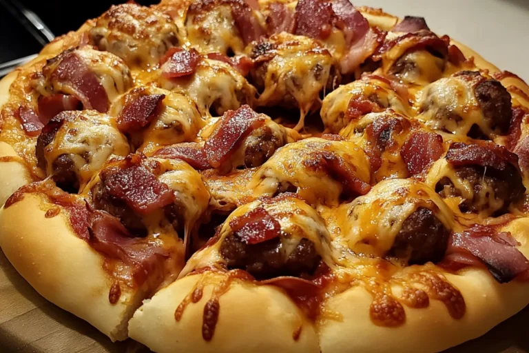 Bacon Cheeseburger Meatball Pizza