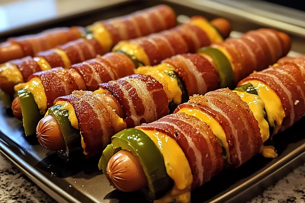 Bacon Wrapped Jalapeño Popper Hot Dogs