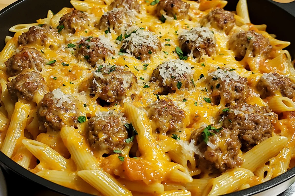 Cheeseburger Meatball Pasta Recipe