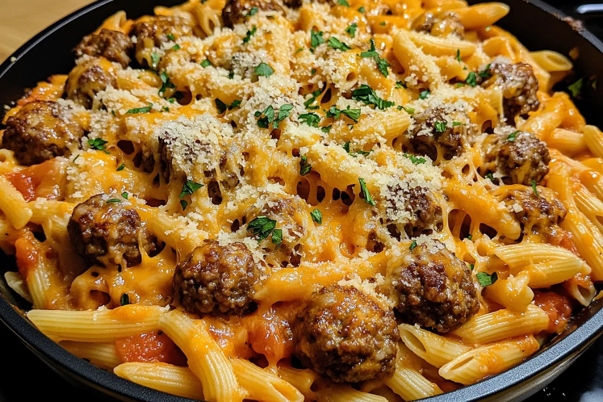 Cheeseburger Meatball Pasta Recipe