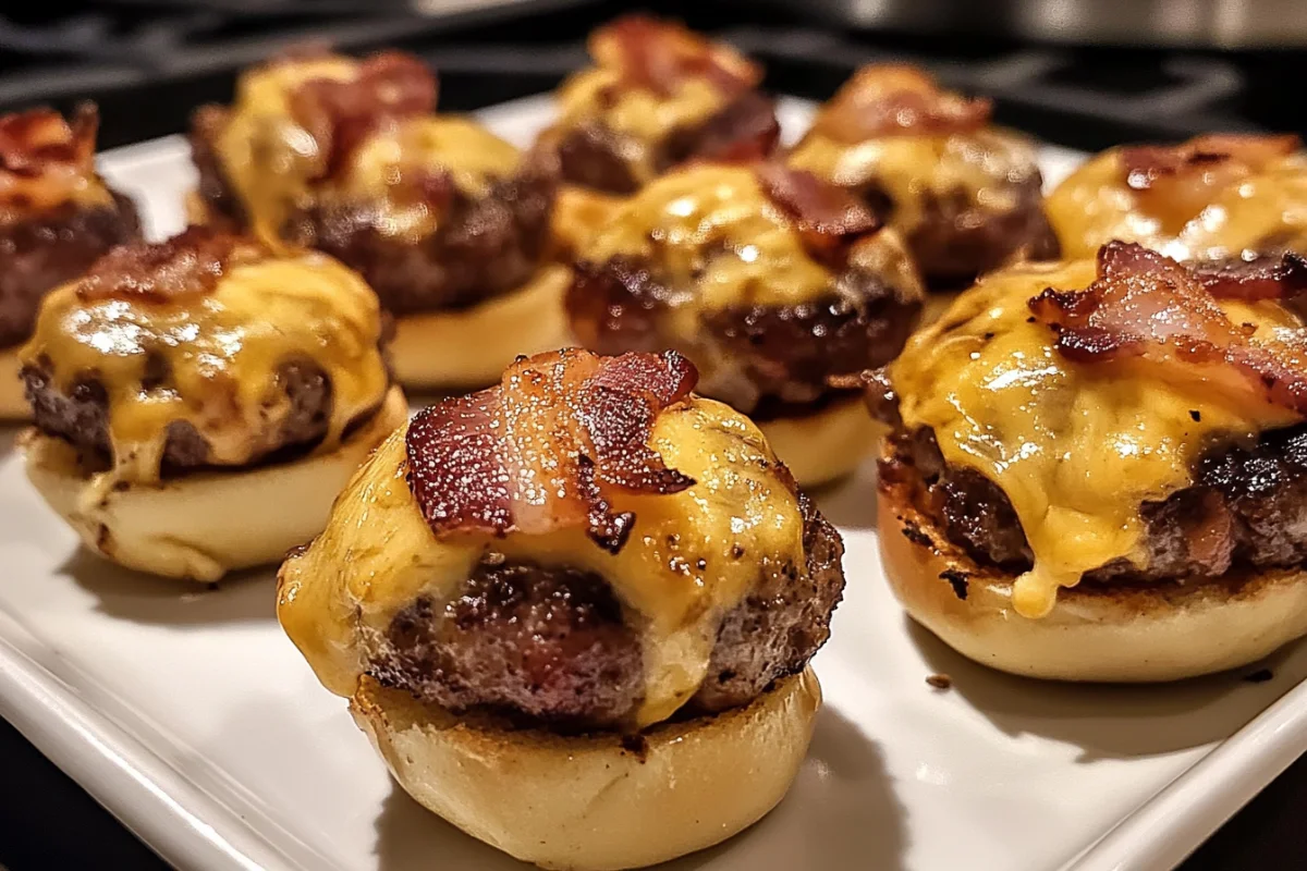 Cheesy Garlic Bacon Burger Bites