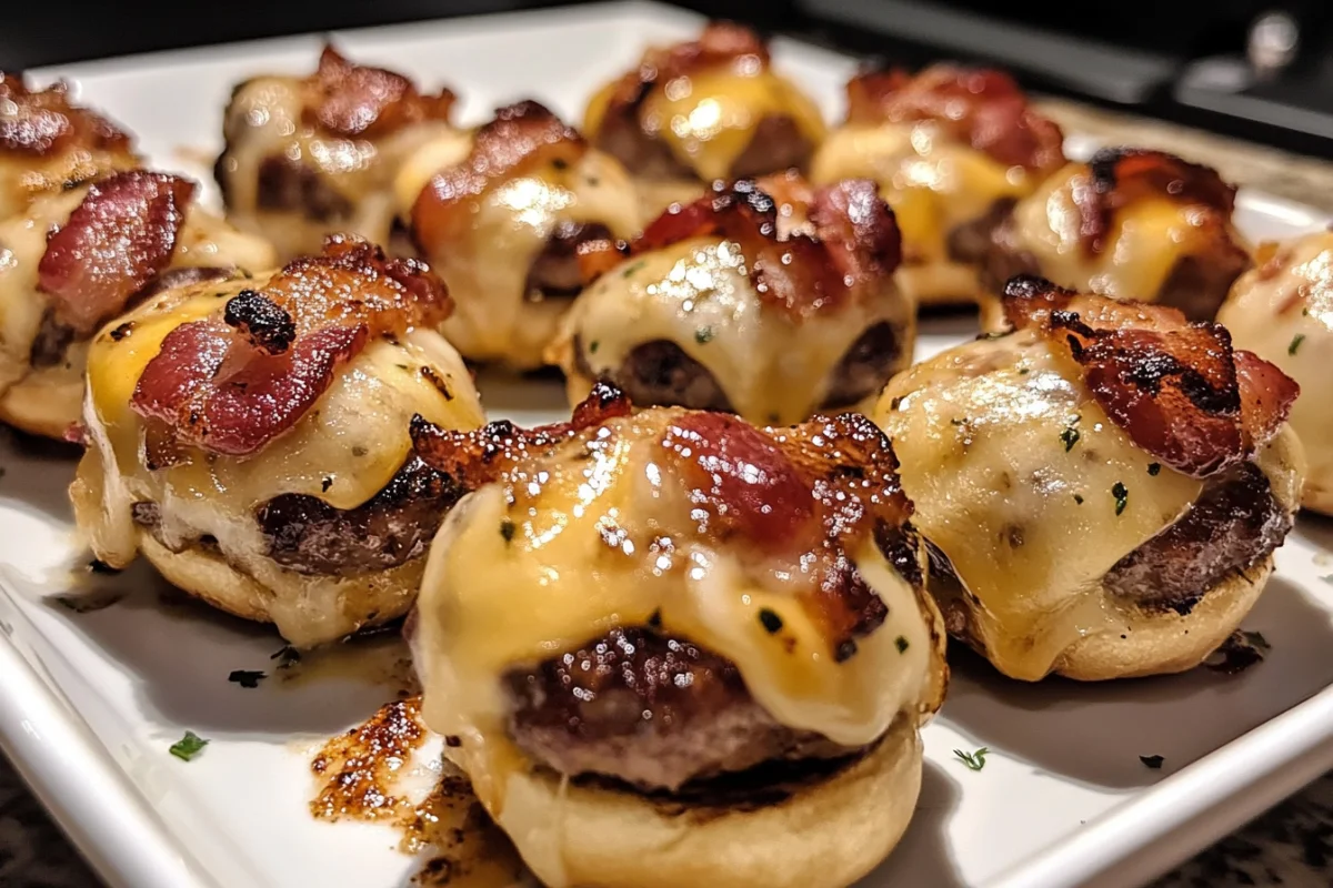 Cheesy Garlic Bacon Burger Bites