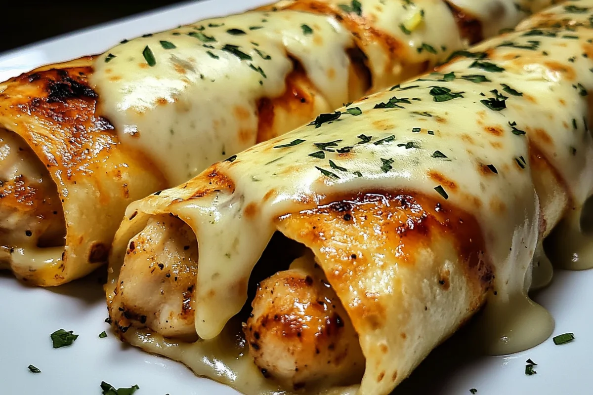 Cheesy Garlic Chicken Wraps – A Quick & Delicious Meal