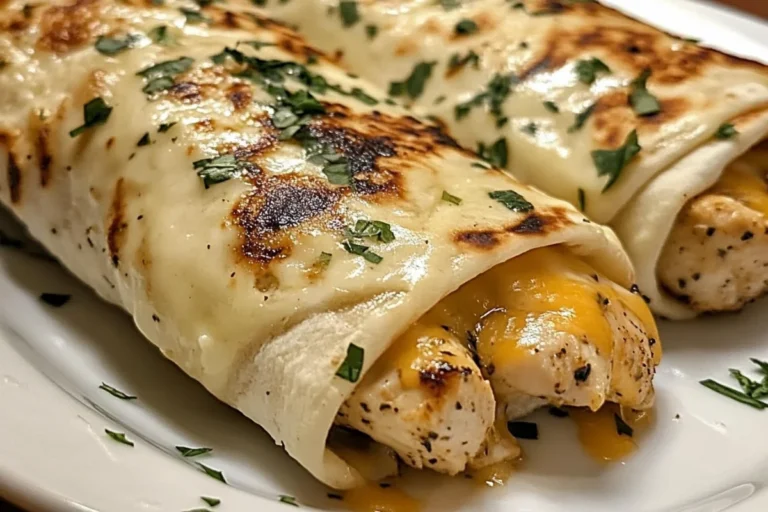 Cheesy Garlic Chicken Wraps – A Quick & Delicious Meal