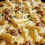 Creamy Beef Sausage Alfredo Rigatoni - A Comforting Pasta Dish