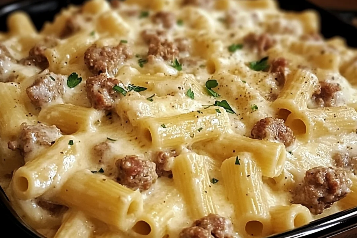 Creamy Beef Sausage Alfredo Rigatoni - A Comforting Pasta Dish