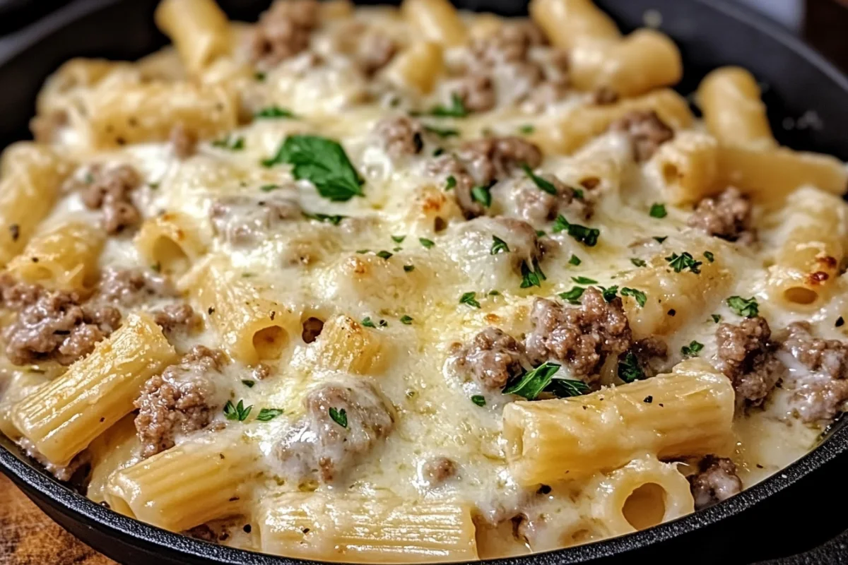 Creamy Beef Sausage Alfredo Rigatoni - A Comforting Pasta Dish