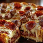 Deep Hamburger Sausage & Pepperoni Pie - The Ultimate Cheesy Comfort Food!