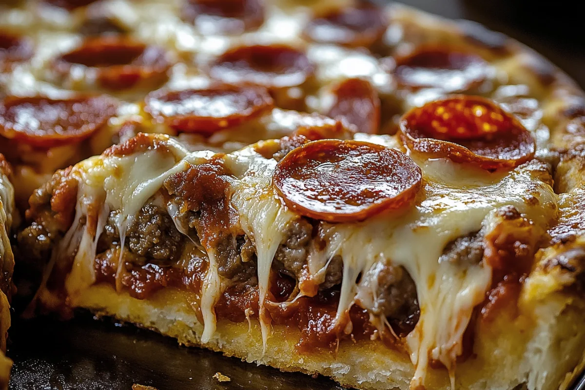 Deep Hamburger Sausage & Pepperoni Pie - The Ultimate Cheesy Comfort Food!