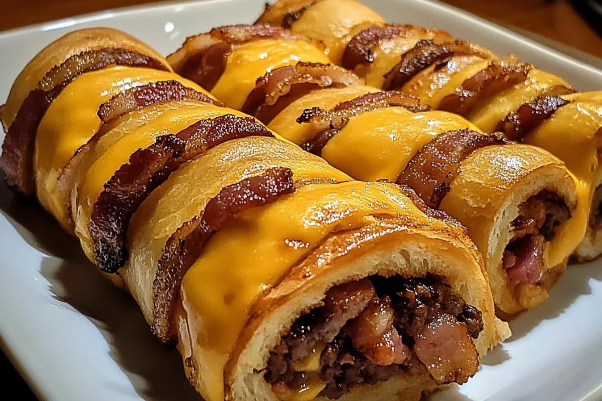 Garlic Butter Bacon Cheeseburger Rollups