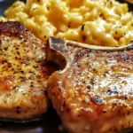 Garlic Parmesan Pork Chops with Cheesy Scalloped Potatoes