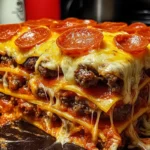 Ultimate Cheesy Pizza Burger Bake