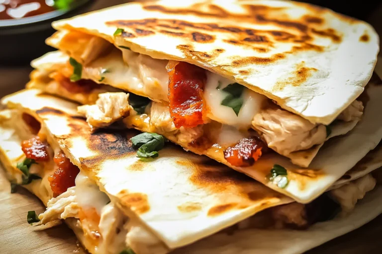 Bacon Ranch Chicken Quesadillas