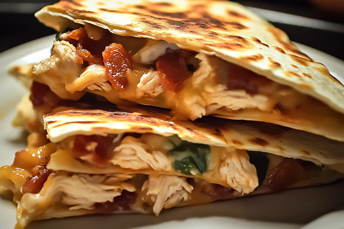 Bacon Ranch Chicken Quesadillas