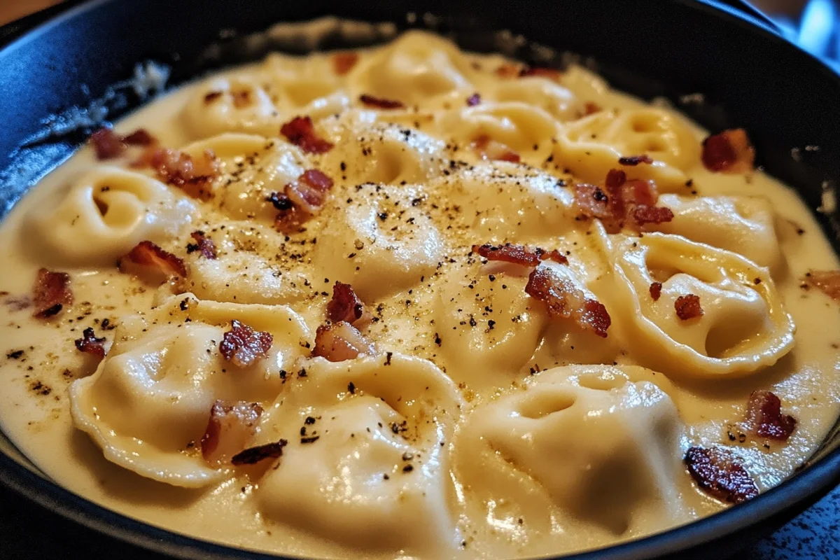 Bacon Tortellini Alfredo - Creamy, Cheesy Perfection!