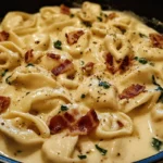 Bacon Tortellini Alfredo - Creamy, Cheesy Perfection!