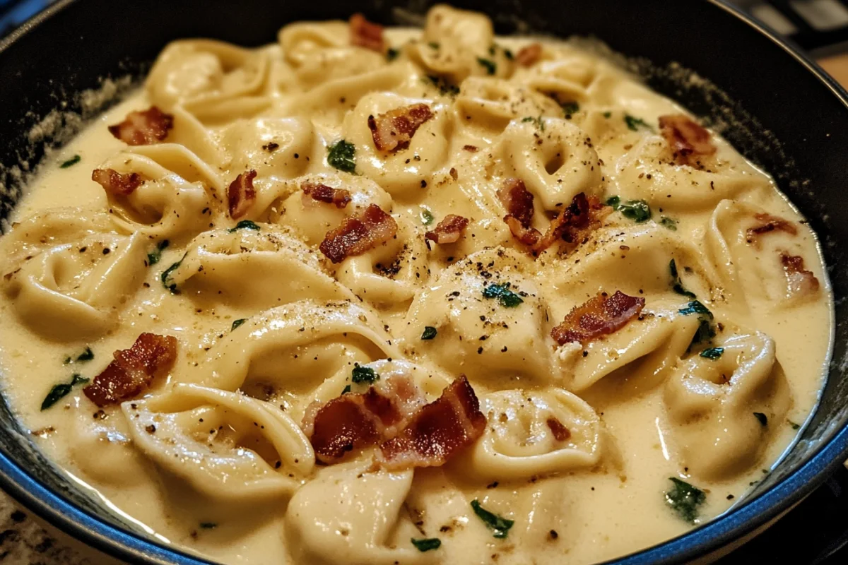 Bacon Tortellini Alfredo - Creamy, Cheesy Perfection!