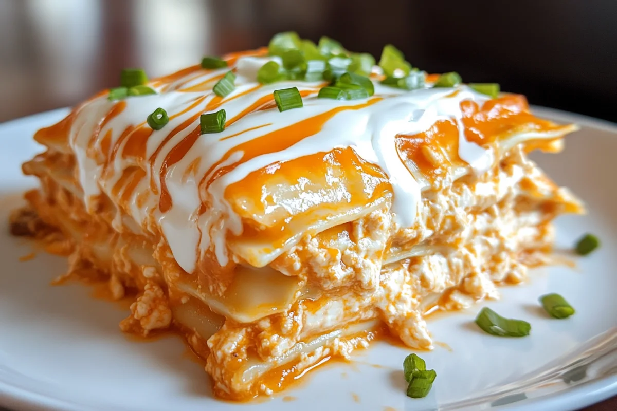 Cheesy Buffalo Chicken Lasagna – A Spicy Delight!