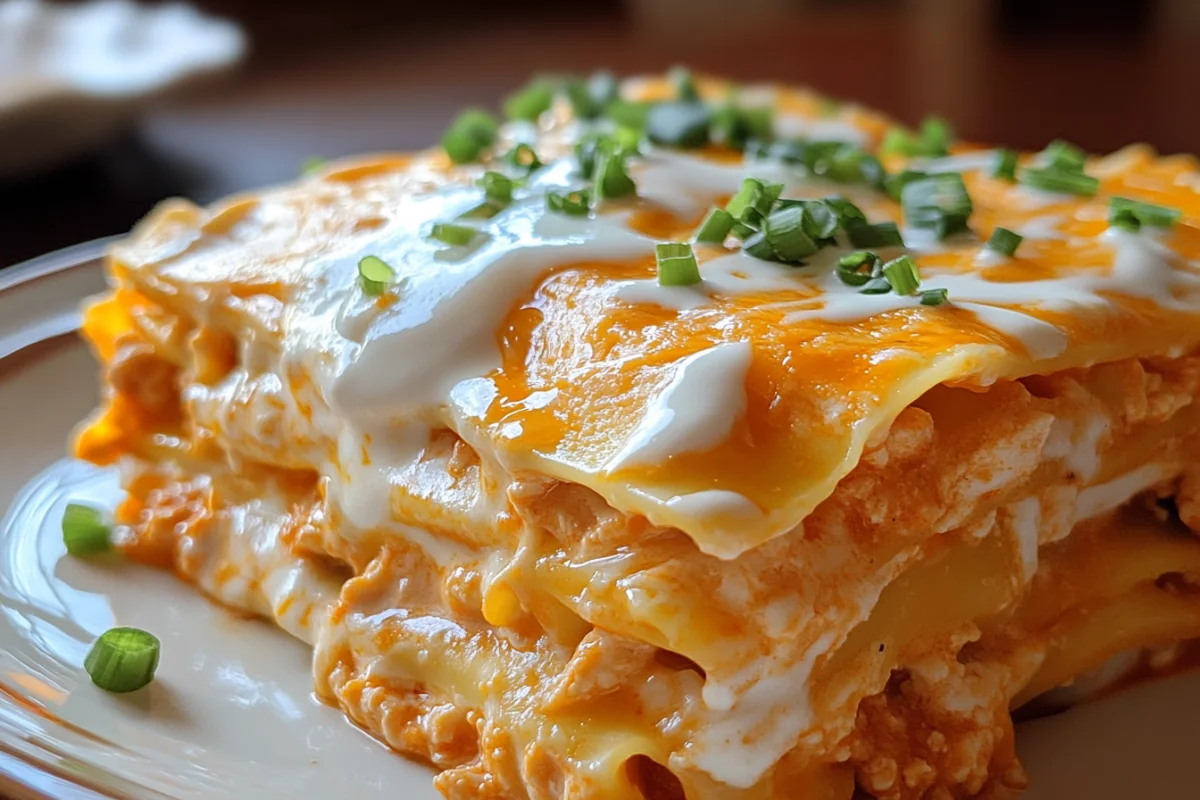 Cheesy Buffalo Chicken Lasagna – A Spicy Delight!