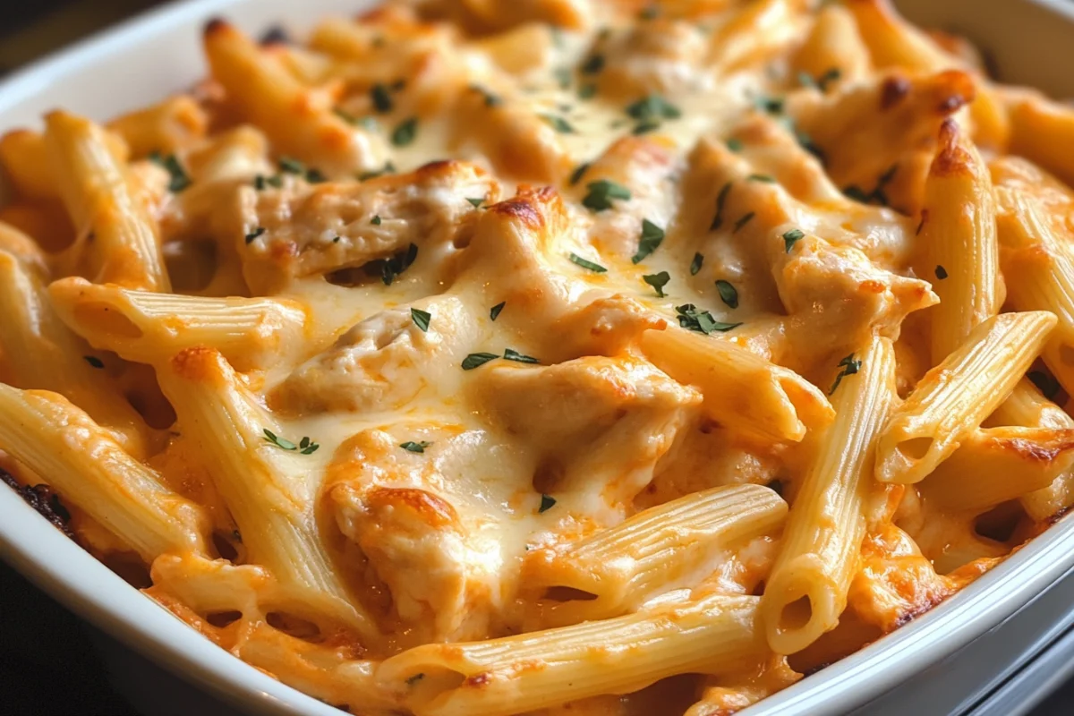 Cheesy Buffalo Chicken Pasta Bake – A Flavor-Packed Recipe