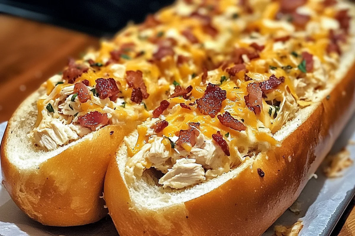 Chicken Bacon Ranch Stuffed Bread – A Cheesy Delight