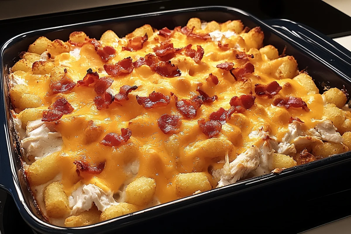 Chicken Bacon Ranch Tater Tot Casserole