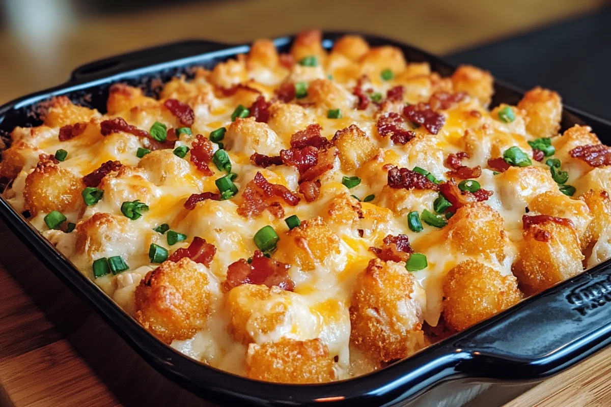 Chicken Bacon Ranch Tater Tot Casserole Recipe