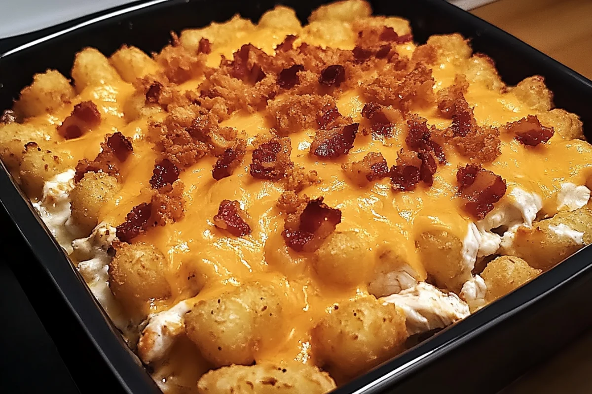 Chicken Bacon Ranch Tater Tot Casserole