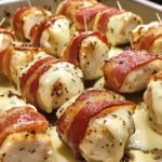 Creamy Bacon-Wrapped Chicken Alfredo Bites