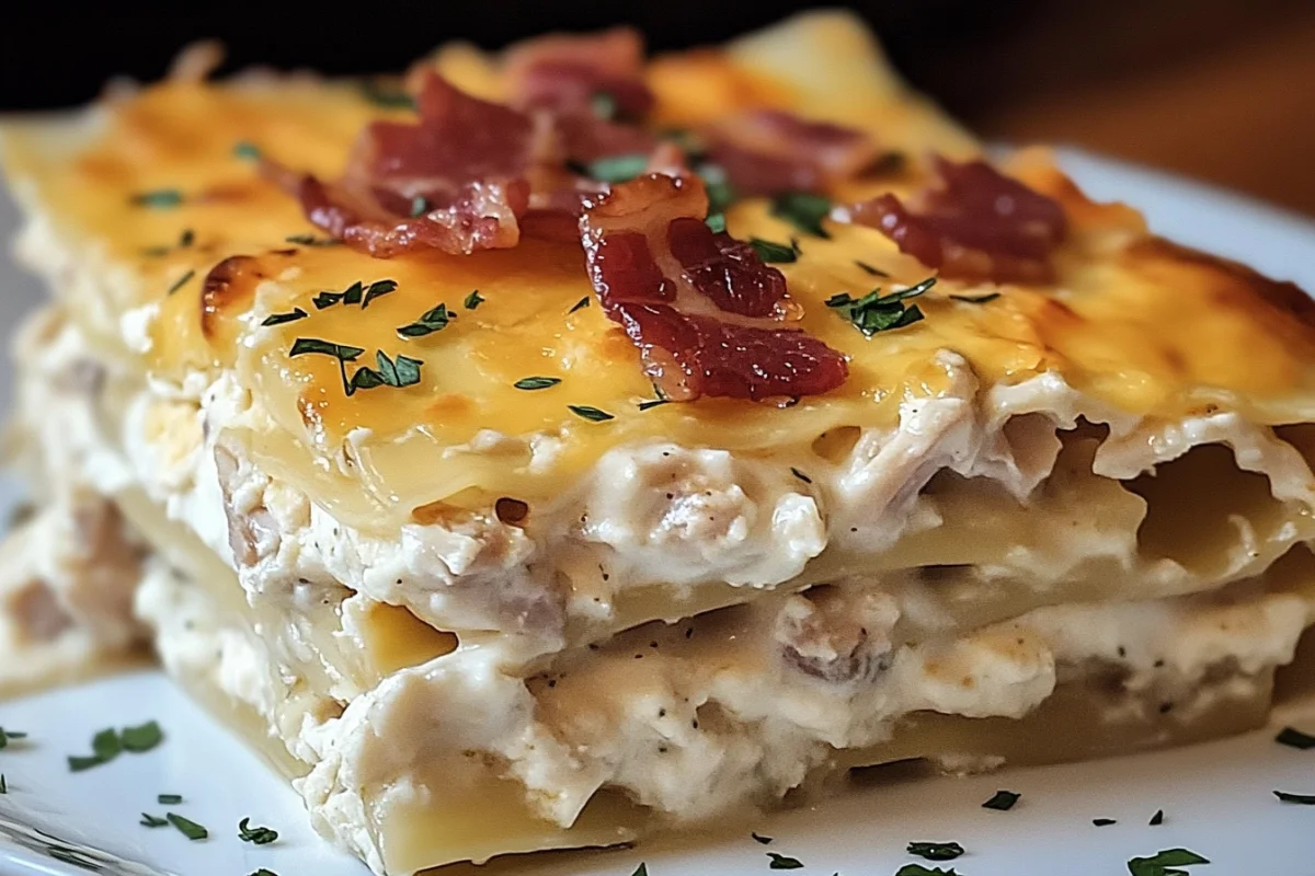 Creamy Chicken Bacon Ranch Lasagna - A Cheesy Delight