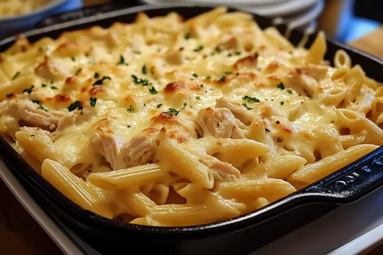 Creamy Garlic Parmesan Chicken Pasta Bake – Cheesy Perfection