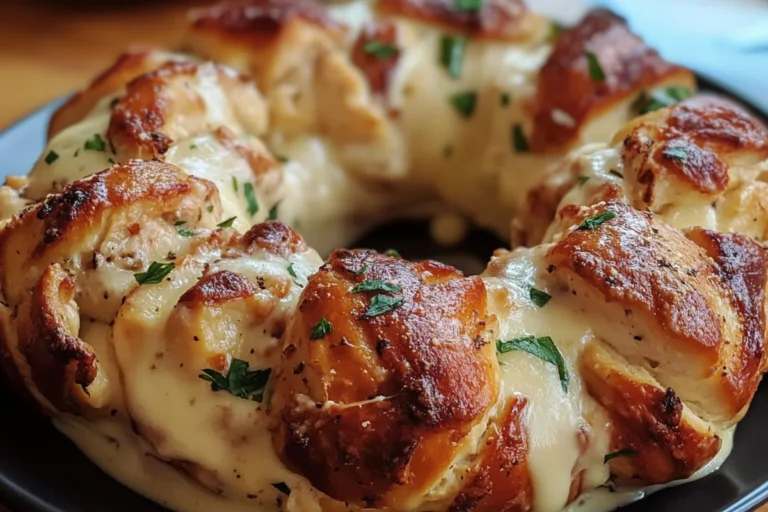 Garlic Knot Chicken Alfredo Ring – A Crowd-Pleasing Delight!