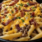 Loaded Bacon Cheeseburger Alfredo Pasta