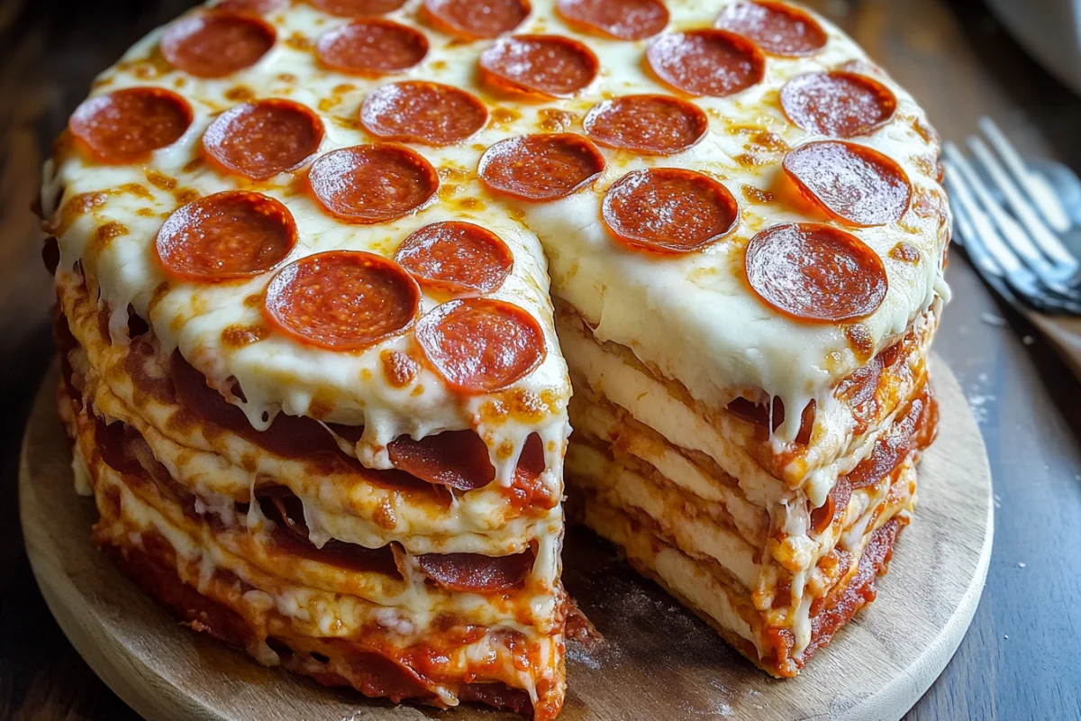 Pepperoni Pizza Layer Cake – A Pizza Lover’s Dream Come True! 