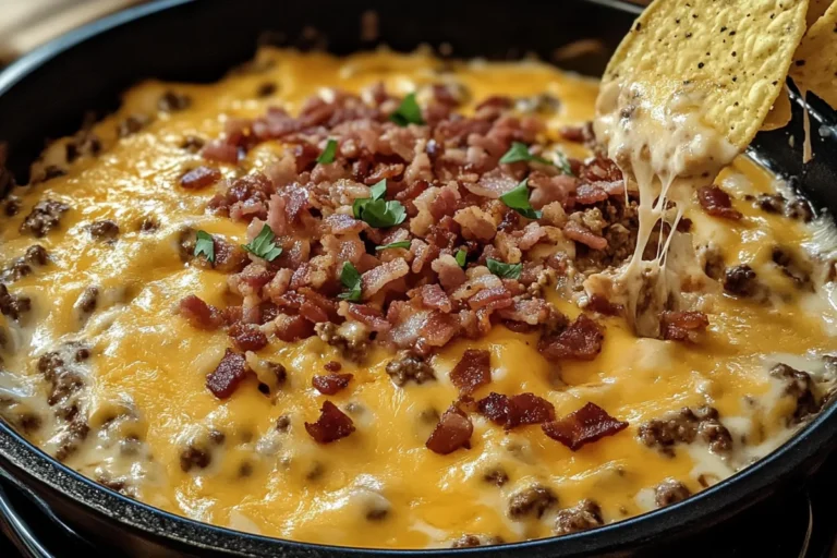 Sizzling Bacon Cheeseburger Queso Dip – Irresistible & Cheesy!