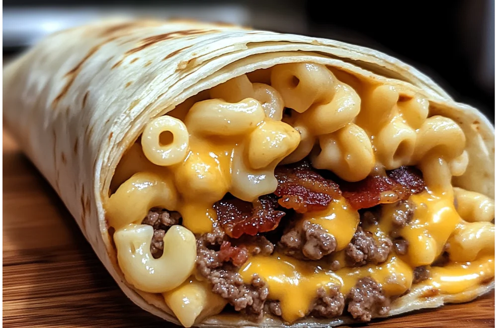 Bacon Mac 'n' Cheese Burger Wrap: Ultimate Comfort Food Fusion