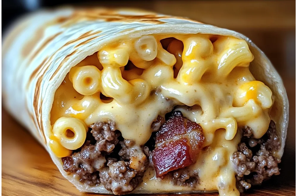 Bacon Mac 'n' Cheese Burger Wrap: Ultimate Comfort Food Fusion