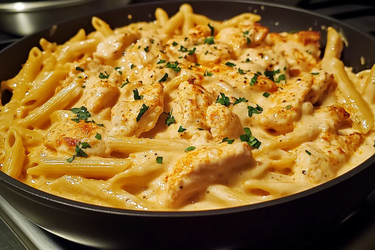 Buffalo Chicken Alfredo Penne - Spicy, Creamy, and Irresistible!