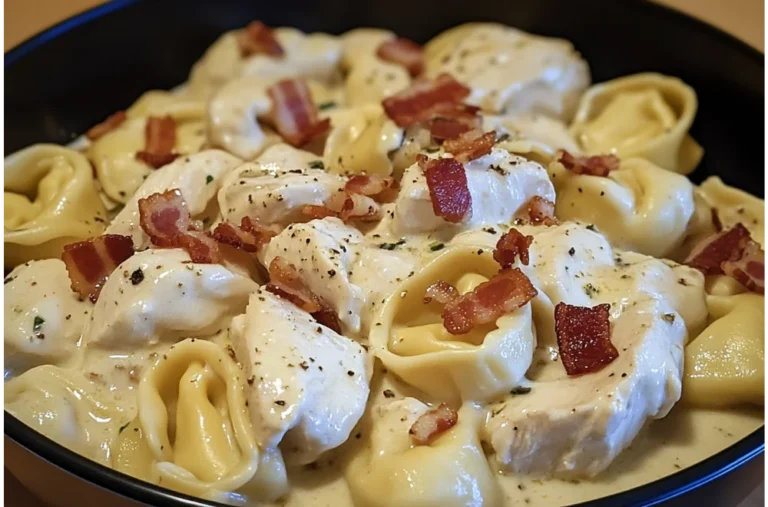 Chicken Alfredo Bacon Tortellini - Creamy & Irresistible!