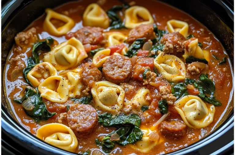 Crockpot Cheese Tortellini and Sausage – Comforting & Creamy