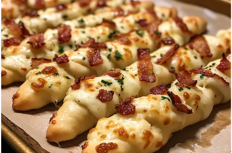 Garlic Butter Bacon Alfredo Pizza Twists – Cheesy, Savory Delight