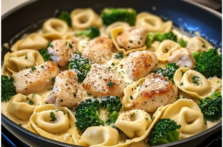 Garlic Parmesan Tortellini with Chicken & Broccoli Recipe