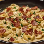 One-Pan Bacon Alfredo Tortellini Delight – A Creamy, Crispy Delight